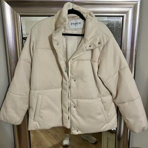 FRNCH cream down puffer size small but fits like a medium